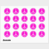 Autocollants symbole de la paix rose (Feuille)
