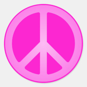 Autocollants symbole de la paix rose