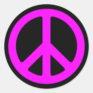 Autocollants Symbole de Paix Rose