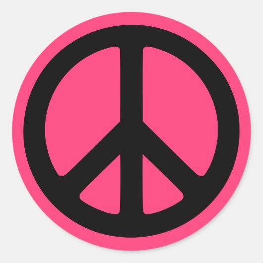 Autocollants Symbole de Paix Rose (Devant)
