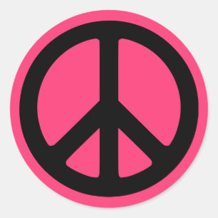 Autocollants Symbole de Paix Rose