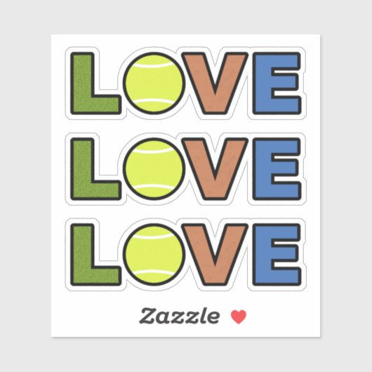 Autocollants Tennis Amour (Feuille)