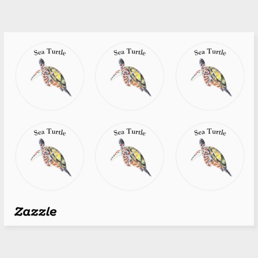 Autocollants Tortue de Mer (Feuille)