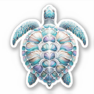 Autocollants Tortue de Mer Aquarelle