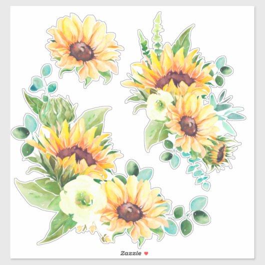 Autocollants Tournesols (Feuille)