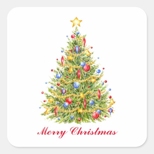 Autocollants traditionnels de joyeux Noël arbre Jo (Devant)