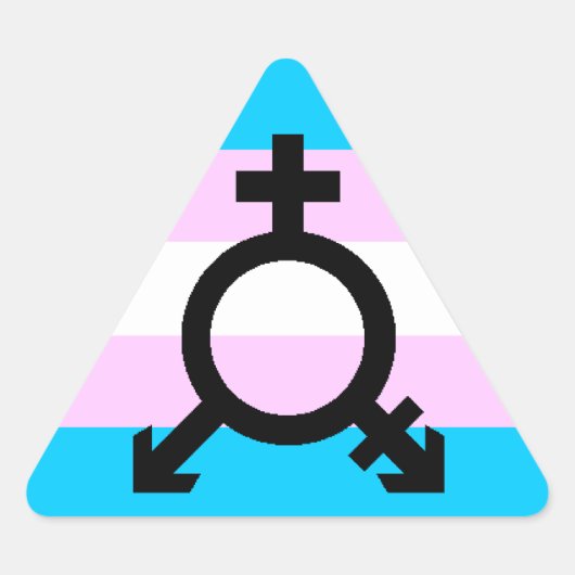 Autocollants Trans Pride - triangle, avec symbole (Devant)