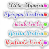 Autocollants transparents Long / Nom de famille av (Devant)