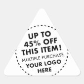 Autocollants Triangle Personnalisés 45% DE BAS En  (Devant)