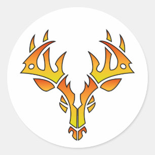 Autocollants Tribal Deer (feu)