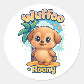 Autocollants tropicaux de Wuffoo Roony, un chiot k