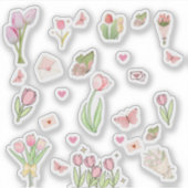 Autocollants Tulipe Rose (Devant)
