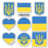 Autocollants Ukraine & drapeau ukrainien, Coeur /  (Devant)