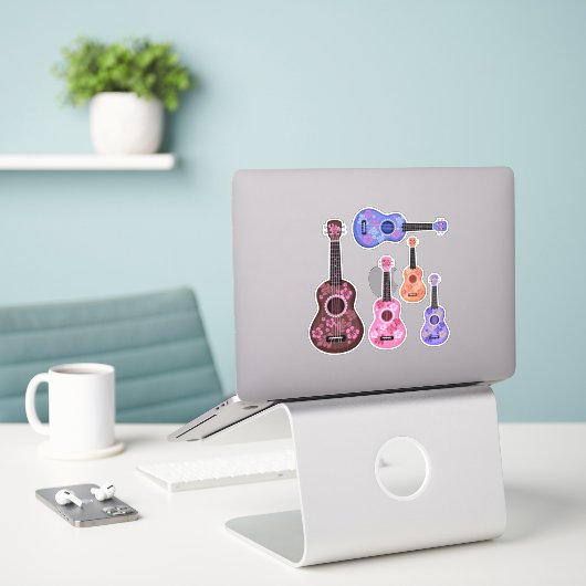 Autocollants Ukulele (Ordinateur portable sur le bureau)