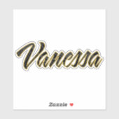 Autocollants Vanessa black gold lettering (Feuille)