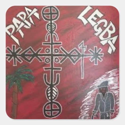 autocollants vaudou legba veve (Devant)