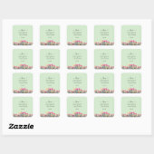 Autocollants Vert Menthe Floral (Feuille)