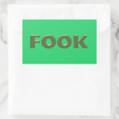 Autocollants verts grand rectangle Fook 4 (Sac)