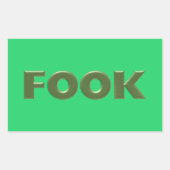 Autocollants verts grand rectangle Fook 4 (Devant)