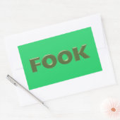 Autocollants verts grand rectangle Fook 4 (Enveloppe)