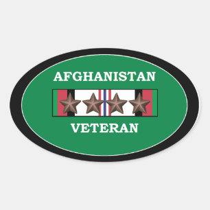 Autocollants vétérans de l'Afghanistan Oval 4 ACS