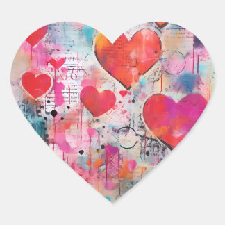 AUTOCOLLANTS VINTAGE COEURS D'AMOUR