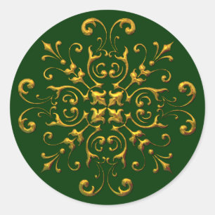 Autocollants vintages de flocon d'or de regard