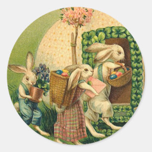 Autocollants vintages de lapin de Pâques