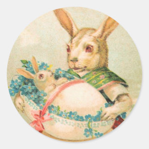 Autocollants vintages de lapin de Pâques
