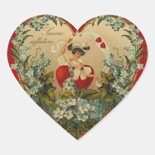 Autocollants vintages de Valentine de fleur