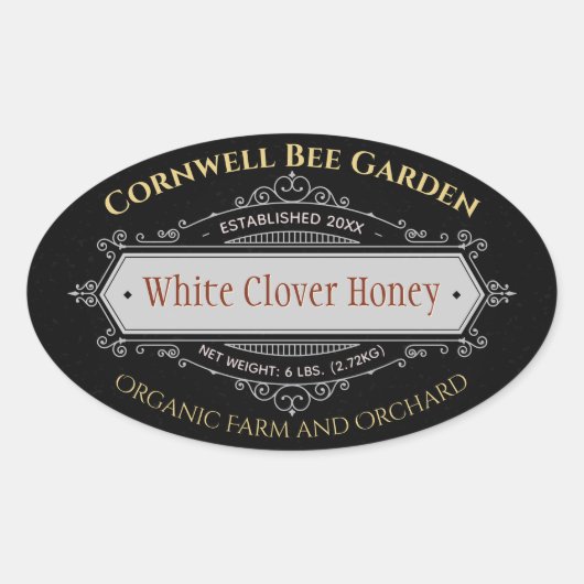 Autocollants Vintages Étiquette noir Premium (Devant)