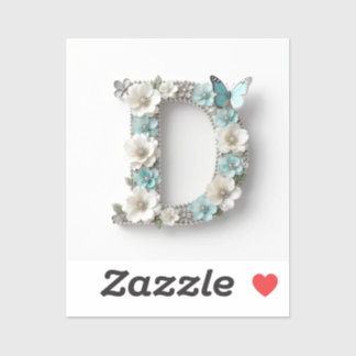 Autocollants vinyle D de votre monogramme floral é