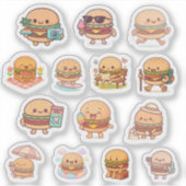 Autocollants vinyle de burger Kawaii (Devant)