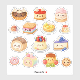 Autocollants vinyle de desserts Kawaii