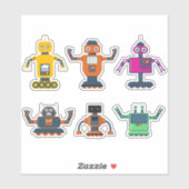 Autocollants vinyle Robots de l'espace (Feuille)