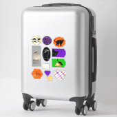 Autocollants vinyles Chats noirs et dessins d'Hall (Sur valise)