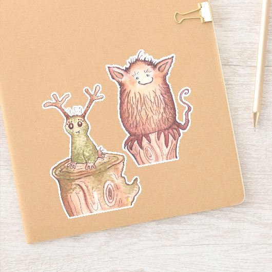 Autocollants vinyles de petites créatures de la fo (Carnet)