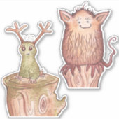 Autocollants vinyles de petites créatures de la fo (Devant)