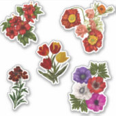 Autocollants vinyles découpés sur mesure Fleurs ro (Devant)