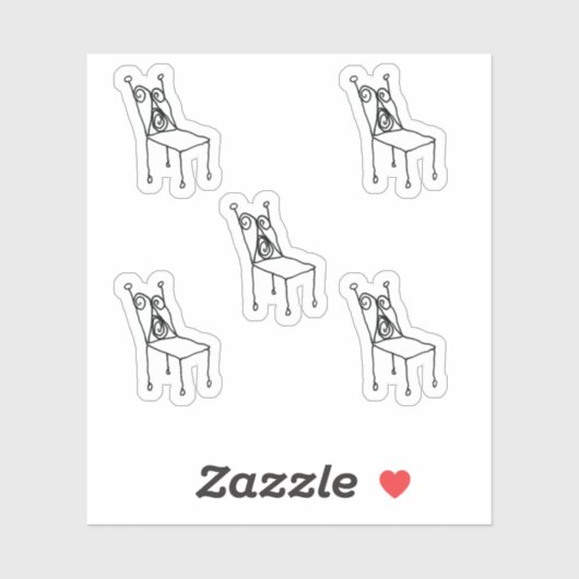 Autocollants vinyles sur mesure dessin de chaise (Feuille)