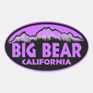 Autocollants violet ovale Big Bear California