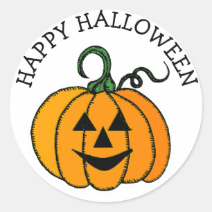 Autocollants visage de citrouille Happy Halloween