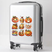 Autocollants Visage de Citrouille Mignon (Sur valise)