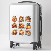Autocollants Visage de Citrouille Mignon (Sur valise)