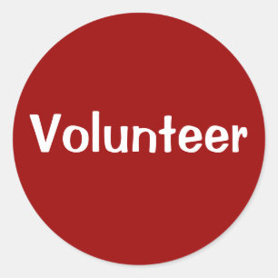 Autocollants volontaires - Blanc sur rouge