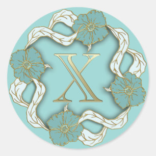 autocollants X initiaux monogramme