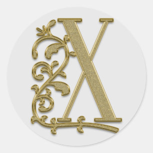 autocollants X initiaux monogramme