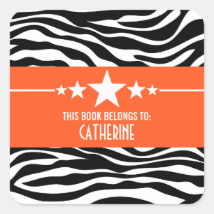 Autocollants Zebra Sassy Star Orange