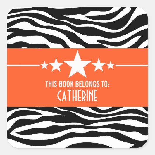 Autocollants Zebra Sassy Star Orange (Devant)