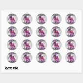 Autocollants Zèbre Rose Chaussure à Talons Hauts (Feuille)